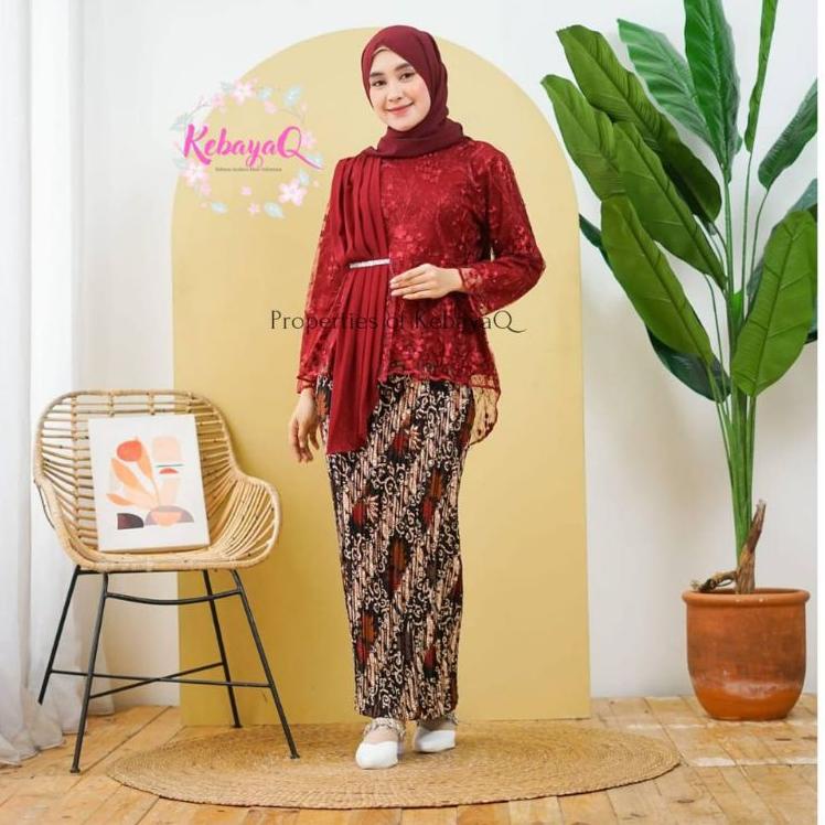 Promoku SETELAN AURORA SELENDANG LILAC/LAVENDER /KEBAYA WARNA UNGU 