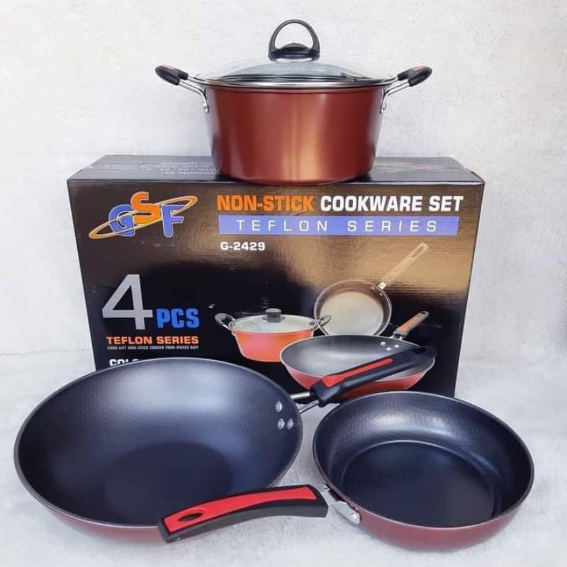 teflon GSF panci Set 8 pcs GSF 8Pcs wajan gsf frypan gsf Teflon set Series G-2429 G-2529 G-2629