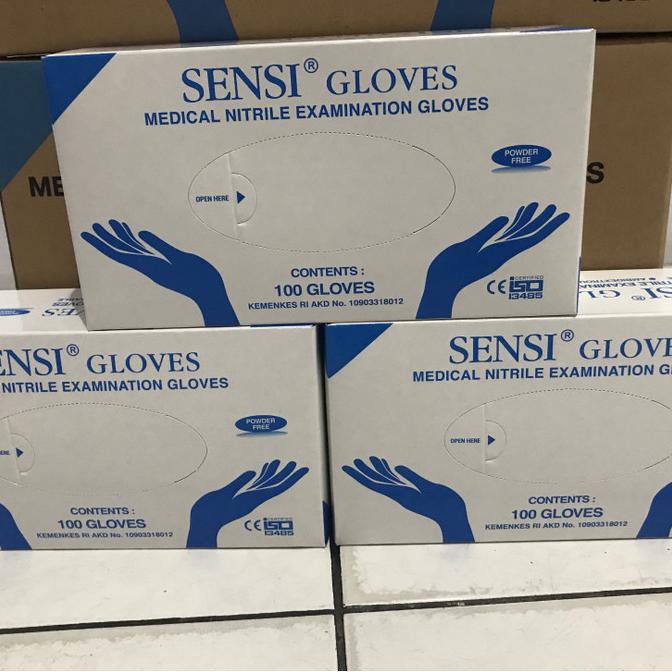 Sensi glove nitrile isi 100pcs tersedia ukuran S,M,L - S produk original