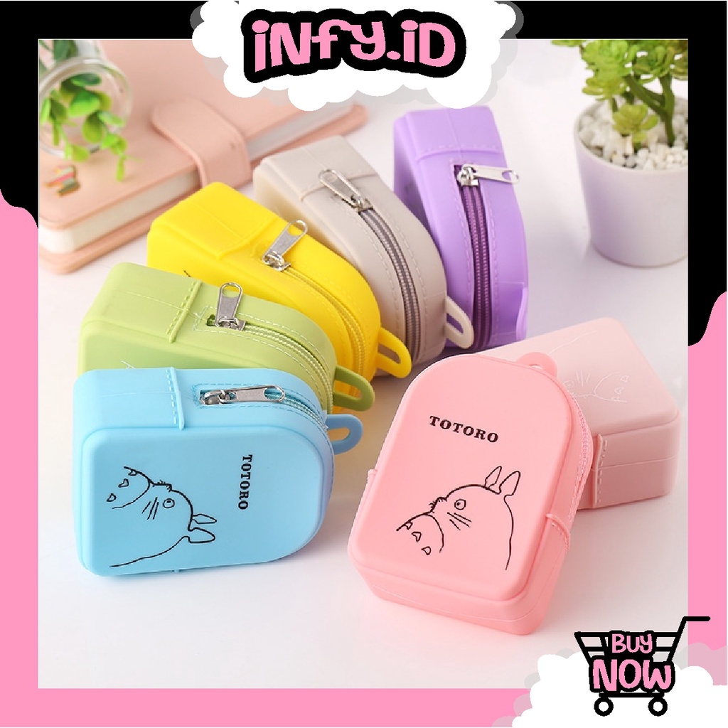 INFY - D033 Dompet Koin Bahan Silikon Dengan Risleting Dompet Koin Motif Lucu