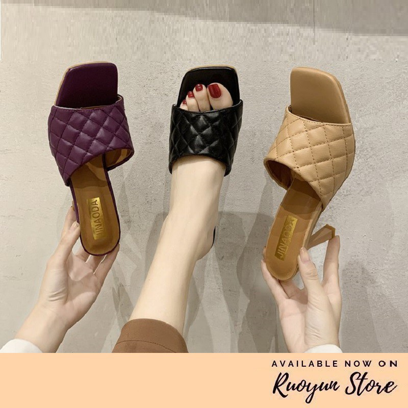 RYS - Banguet Quilted Sepatu Hak Runcing Pesta/Kantoran - Ori Import