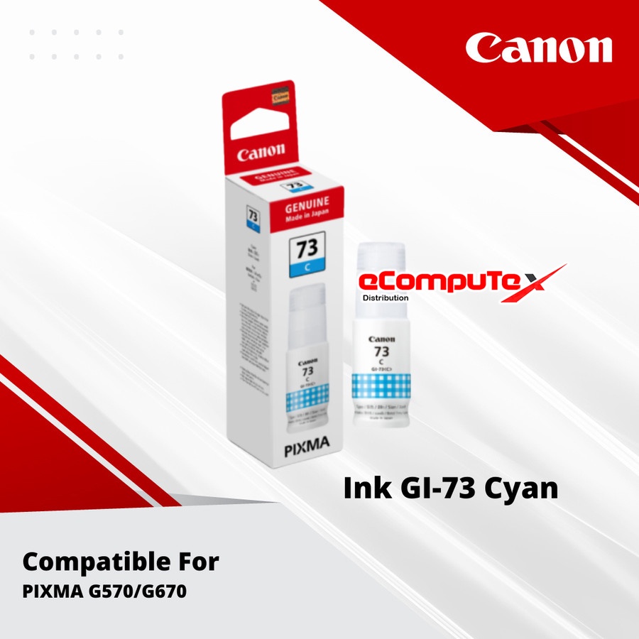 TINTA CANON GI-73 BLACK CYAN MAGENTA YELLOW / TINTA CANON GI73 HTAM BIRU MERAH KUNING ORIGINAL - RESMI