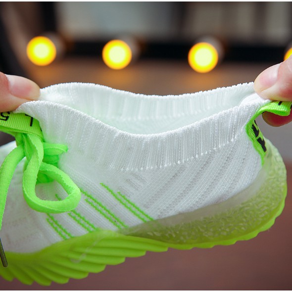 [Size 21-30]  WILL Breathable Sneakers Fashion Kids Shoes dengan Lampu LED Sepatu Anak Casual Shoes-3