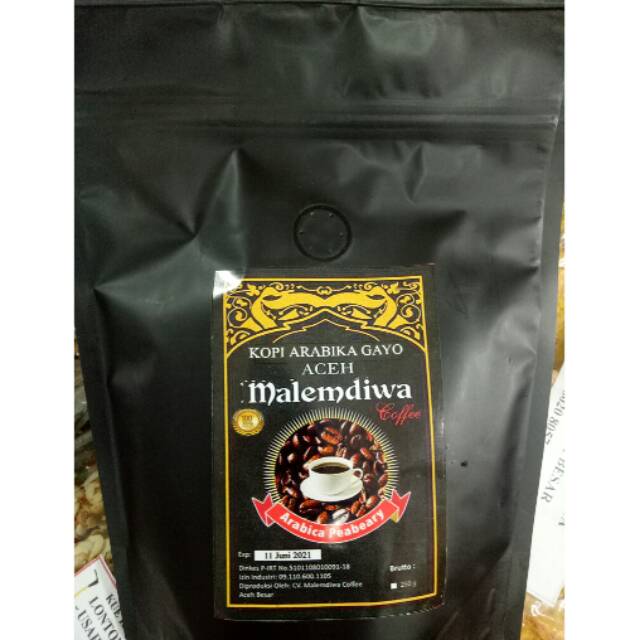 

Bubuk Kopi Arabica Gayo Peaberry Malemdiwa 250 Gram