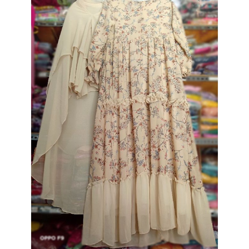 GAMIS PRINTING ORIGINAL FULL CERUTI PLUS HIJAB