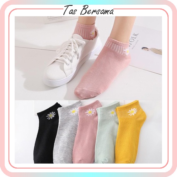 Kaos kausKaki Pendek Wanita Pria Semata Kaki Ankle Angkle Import Murah Motif cony bear flowers 431