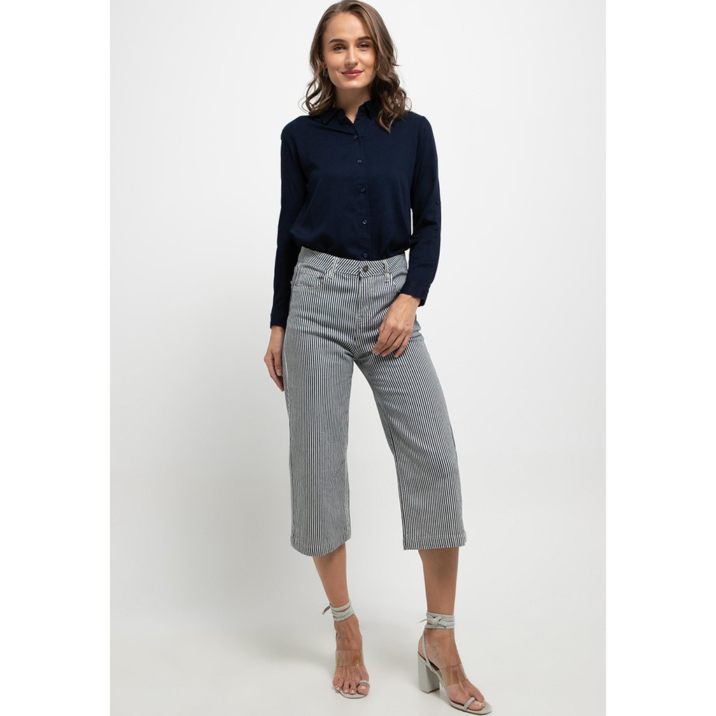 Rodeo - Kemeja Wanita - Teal Shirt - Navy-3