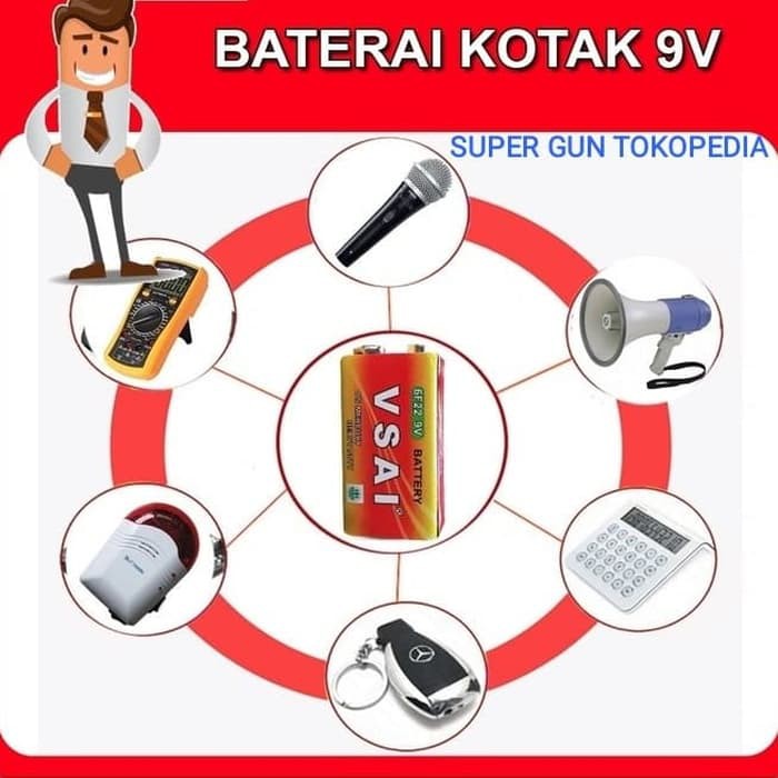 Batre Battery Kotak 9V 6F22 9 Volt Heavy Duty