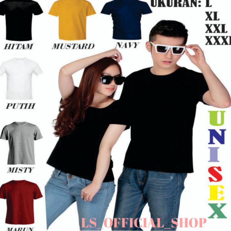 KAOS POLOS MURAH MERIAH UNISEX COTTON COMBAD SOFT