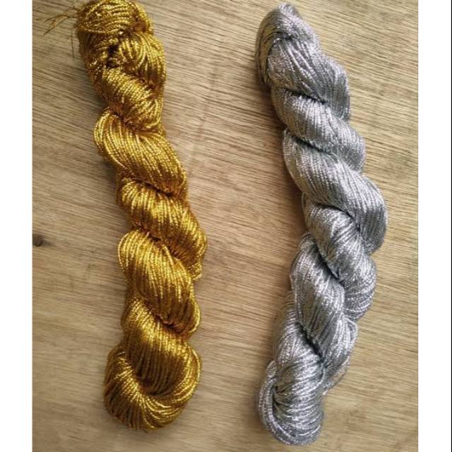 1 GULUNG TALI BENANG HIAS SOUVENIR EMAS PERAK GOLD SILVER