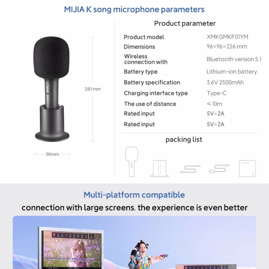 Mijia K-Song Mic Wireless Karaoke Microphone KTV