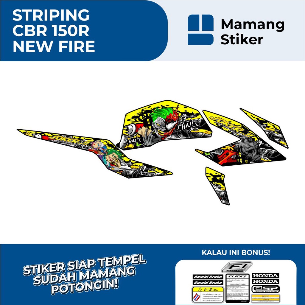 STRIPING CB150R NEW STREETFIRE VARIASI 19 JOKER SUICIDE SQUAD/STIKER CB 150R STREET FIRE ORIGINAL/ST