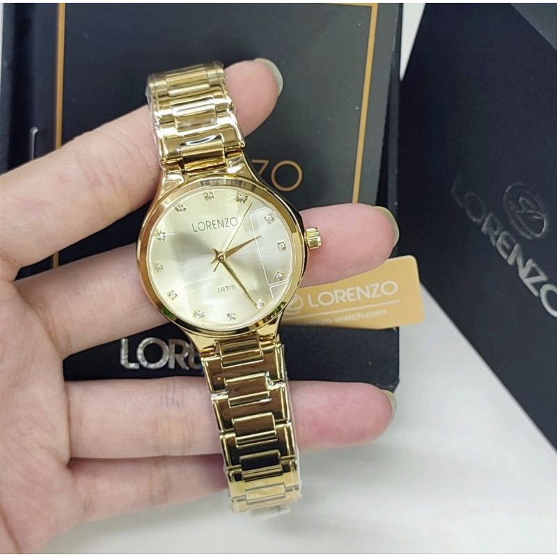Jam tangan wanita Lorenzo 7014 tali rantai original