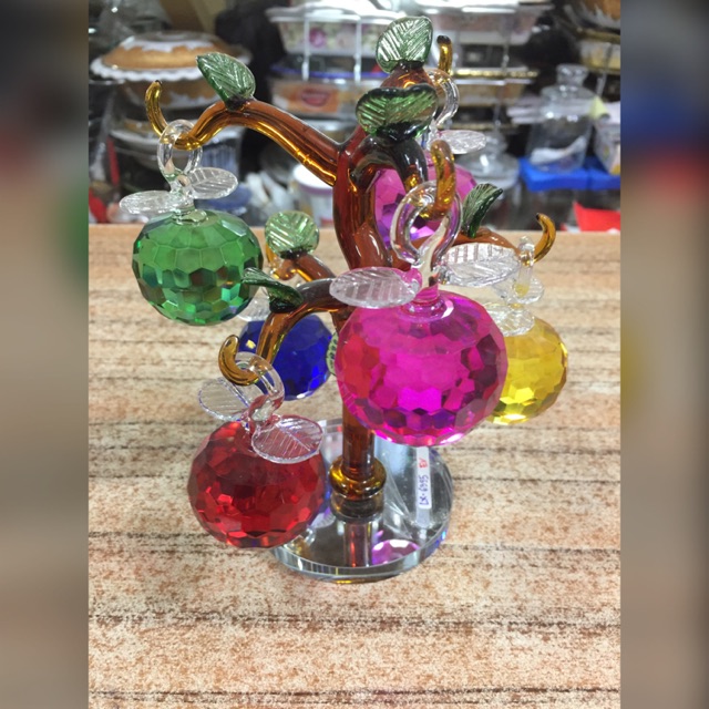 Hiasan pohon Buah Apel Kristal Mini