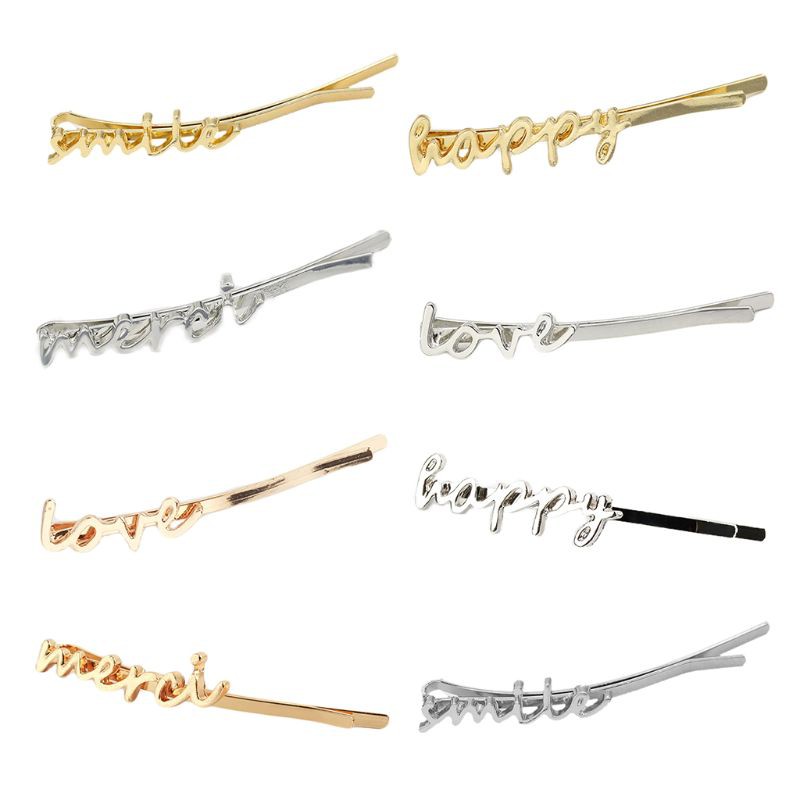 Jepit Rambut Bobby Pins Curved Glitter Warna Metalik Untuk Wanita
