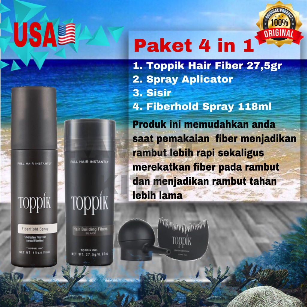 SUPPLIERNESIA - Pelebat Rambut Hair Fiber 27.5gr Free FIberhold Spray &amp; Aplicator Fungsi Seperti Caboki / TTK