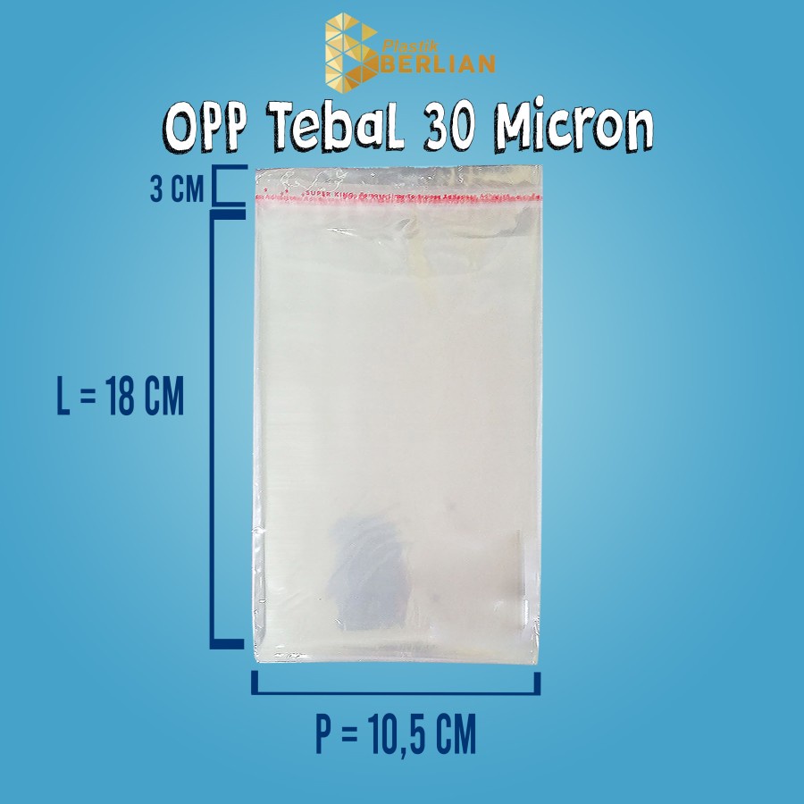 

10,5 x 18 cm Plastik OPP TEBAL 30 MICRON (100 lbr)