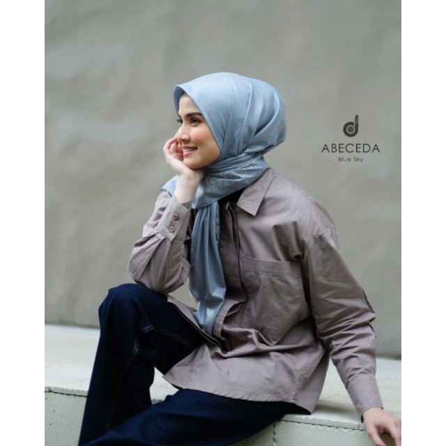 HIJAB SEGI EMPAT DEENAY ABECEDA series-BLUESKY