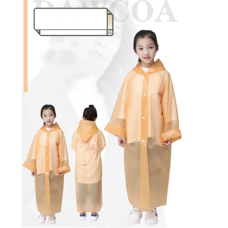 babyfit jas hujan raincoat PEVA anak cewek cowok unisex 7-12thn yy-0628rp