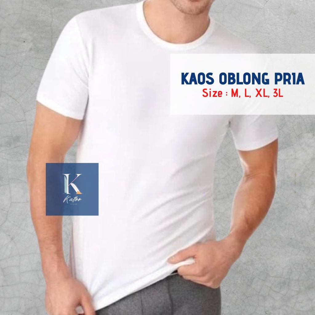 Kaos Oblong Pria Polos Hitam Putih Miatex - KTO0403