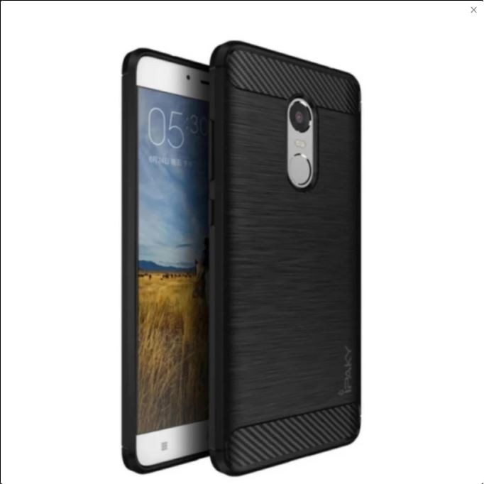 Case IPAKY Soft Carbon Shockproof For Xiaomi Redmi Note 4x - Hitam