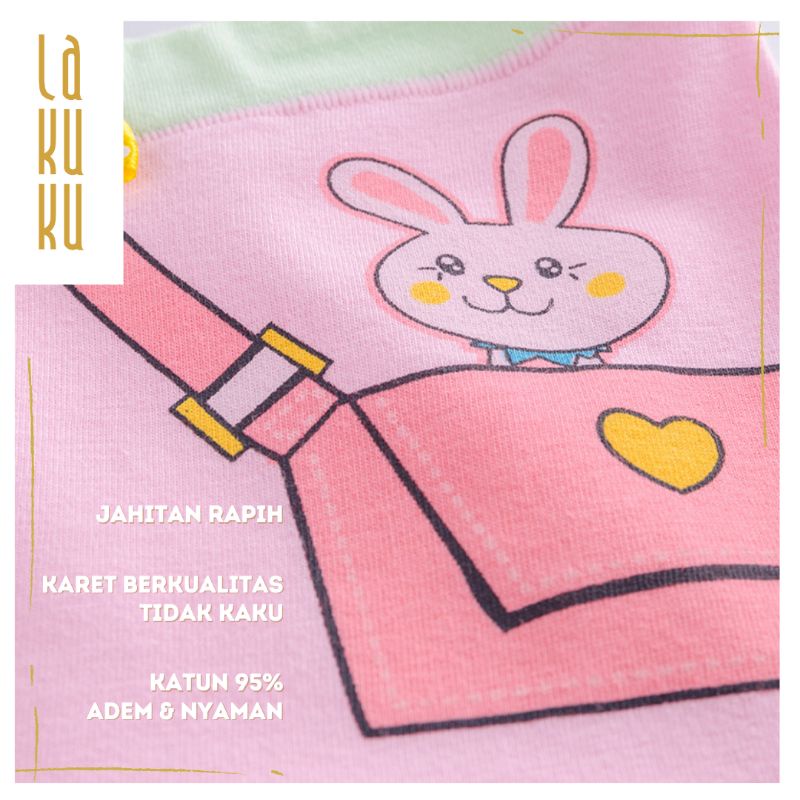 Lakuku - Celana Dalam Anak Perempuan 1-10 th Underwear Katun Premium Impor Shortie Bunny Bag