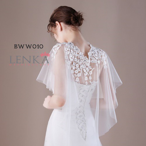 [PRODUK TERMURAH] BOLERO KOREA RENDA PUTIH WEDDING PESTA WANITA MODERN BWW010