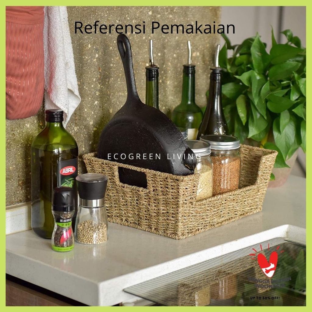 KERANJANG ANYAMAN SEAGRASS / KERANJANG SERBAGUNA SEAGRASS HANDMADE / STORAGE BASKET