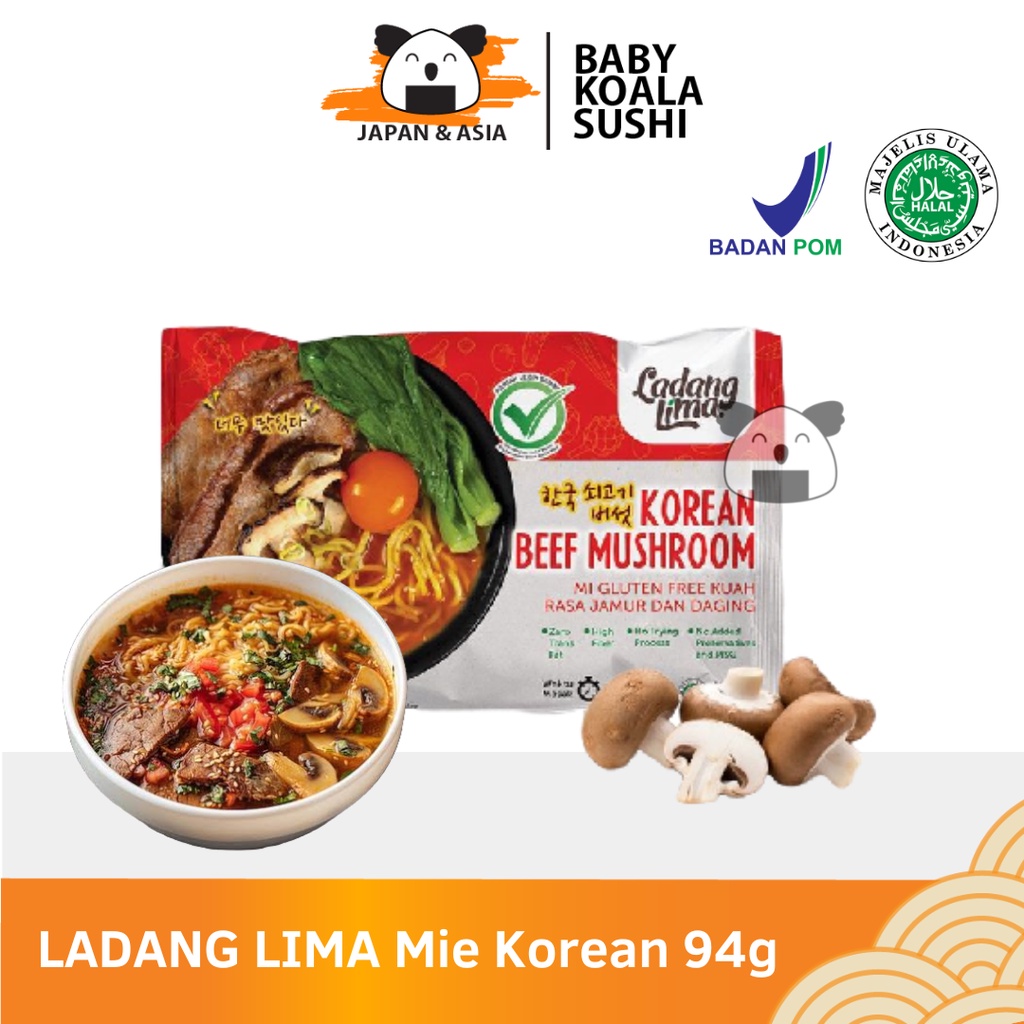 LADANG LIMA Korea Beef Mushroom 94 g Halal |  Mie Gluten Free