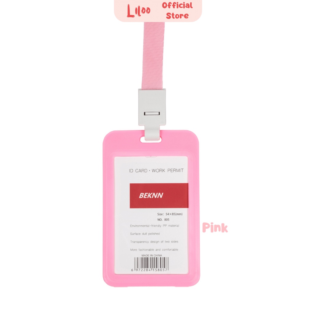 

Name Flashee Tag PP Pink ID Card Holder PP Lanyard PP Gantungan Kartu Nama Panitia 2 Sisi