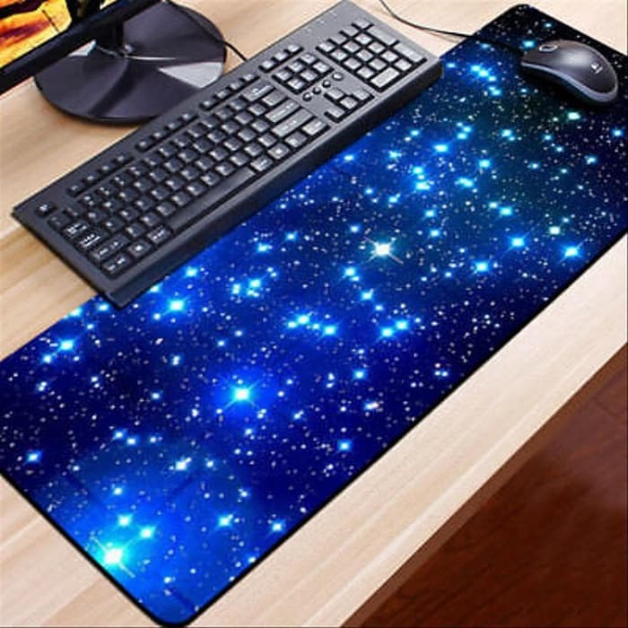 Mouse Pad Gaming XL Desk Mat | Alas Mouse Ukuran Besar Motif Starlight 40 x 90 / 30 x 60 cm Anti Slip