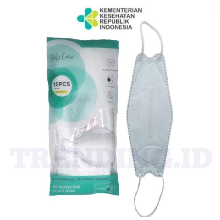 MASKER KOREA KF 94 4 PLY ISI 10 PCS - MASKER KN94 KN95 N94 KF94 EVO - Putih