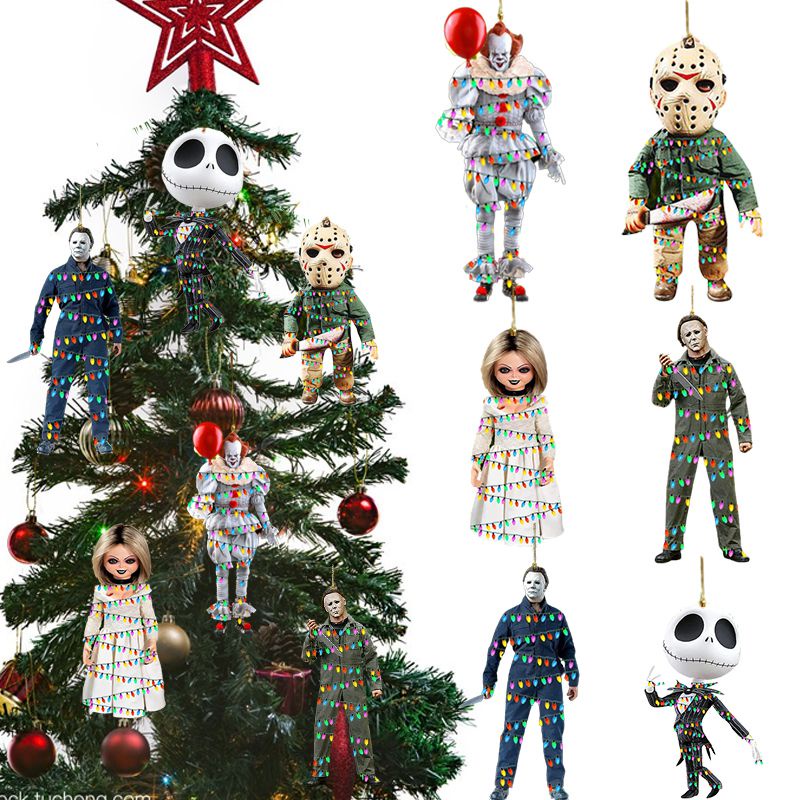 Halloween Christmas Horror Pendant MichaelMyers Jason Doll Xmas Tree Party Hanging Decoration