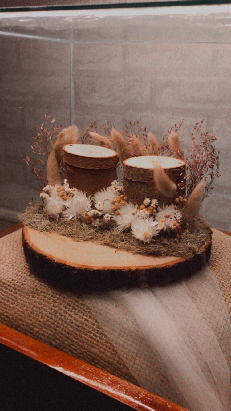 Tempat Perhiasan Mahar Wooden Ringbear Twin Alas Log , Ada 4 Seri Silakan Pilih