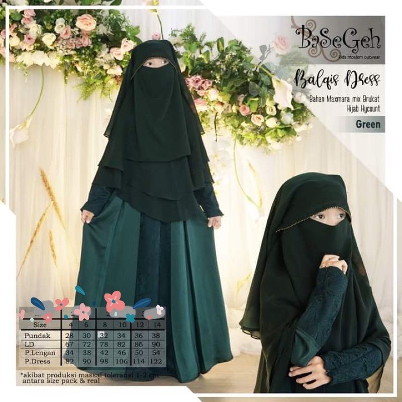 Set gamis anak Balqis by Basegeh
