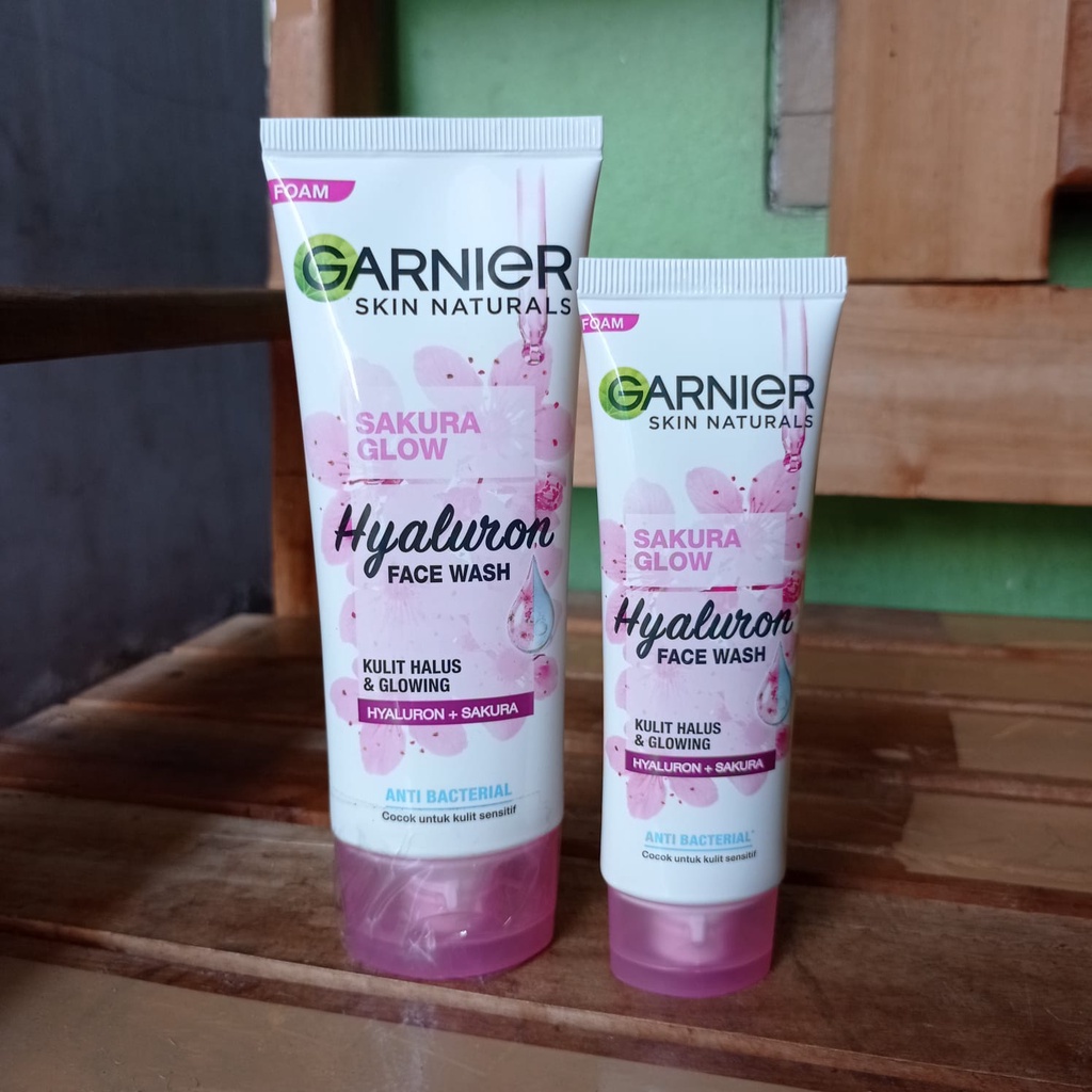 (Pembersih Wajah) Garnier Sakura White Hyaluron Cleanser Pinkish Glow Foam/Whip Facial Wash 100ml / 50ml - Pink Sabun Pencuci Wajah Cuci Muka Cleanser Face Wash