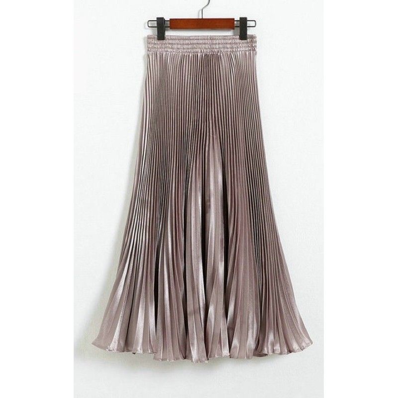 Metallic Pleated Mermaid Skirt Import Premium ( Rok Prisket Duyung Metallic)