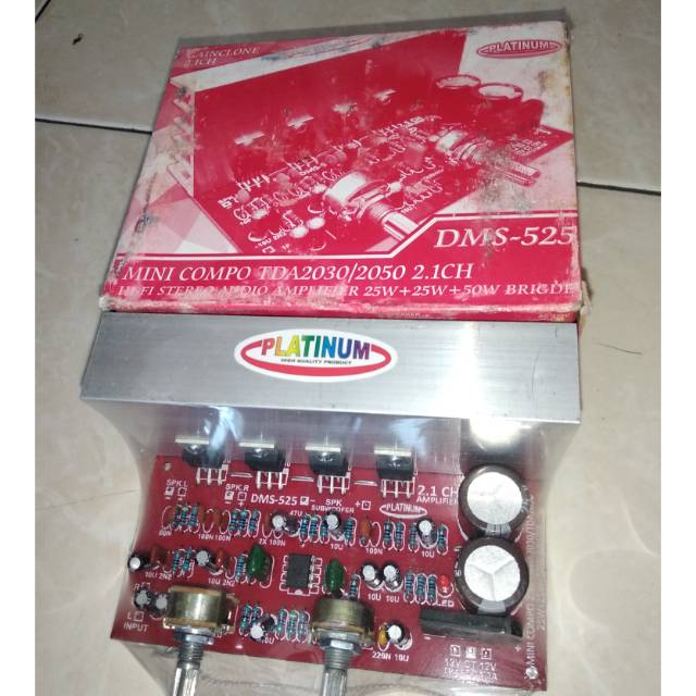 KIT POWER STEREO MINI COMPO TDA 2030/2050 2.1 25W+25W+50W BRIGDE DMS 525