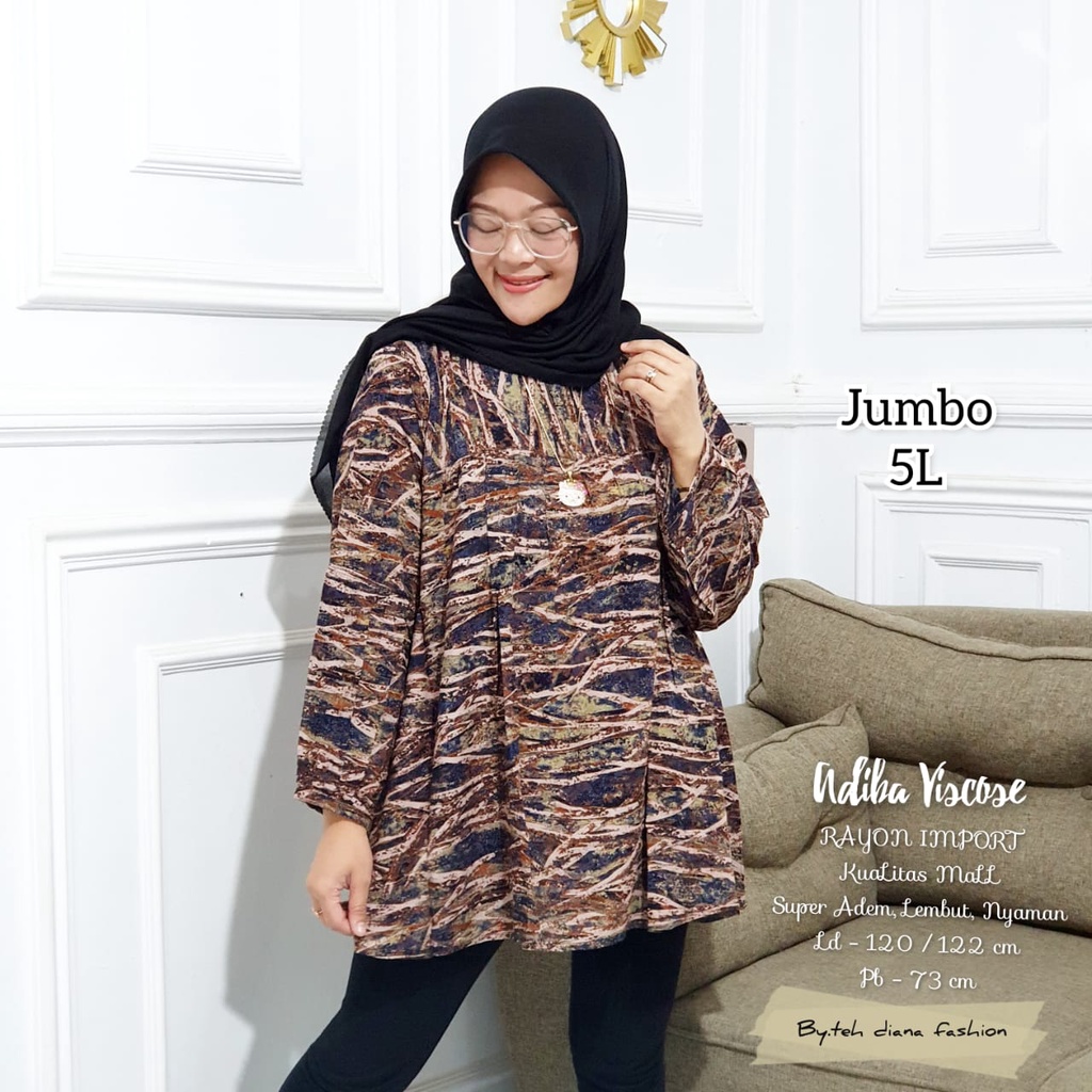 Teh Diana Fashion - Atasan Wanita Jumbo - Blouse Wanita Jumbo - Baju Atasan Wanita Jumbo - Blus Wani