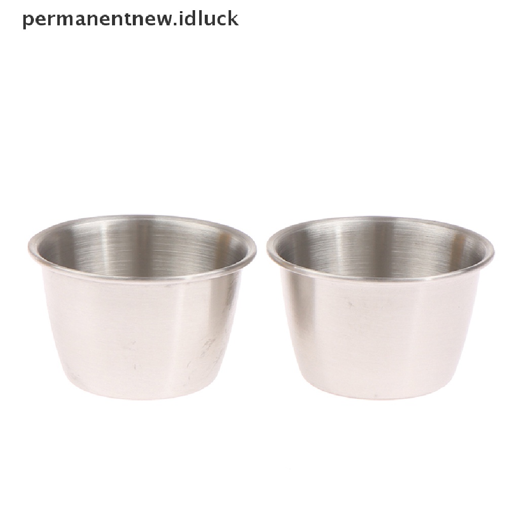 2pcs Cangkir Saus Tomat Salad Pancake Bahan Stainless Steel