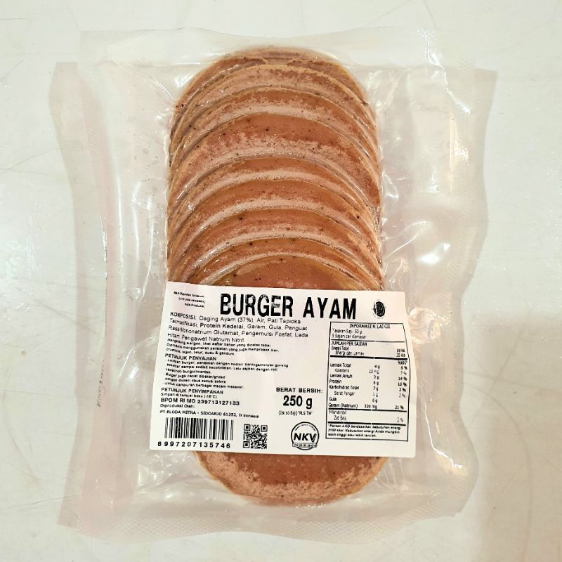 Bernardi Burger Ayam Kemasan Polos 250g