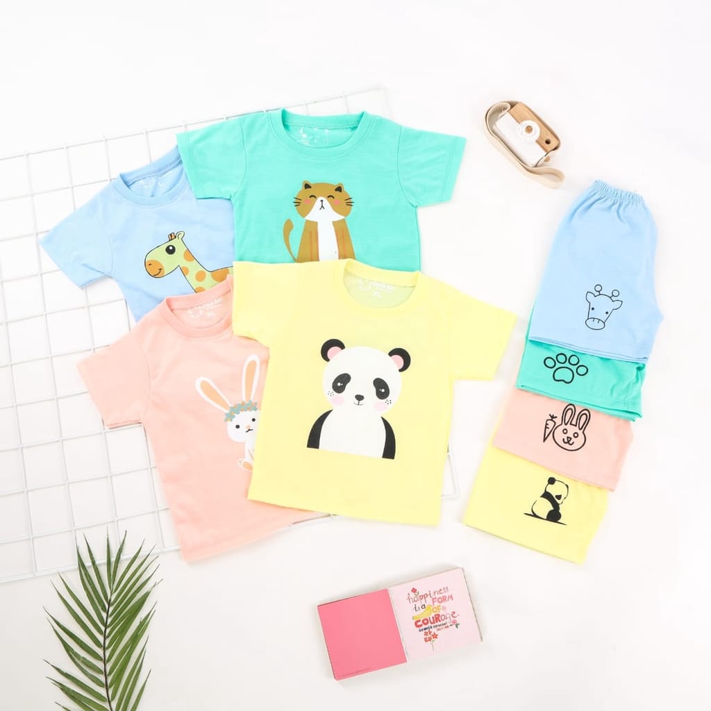 KALILA - SMILE Setelan Anak Unisex Bahan Cardet Soft