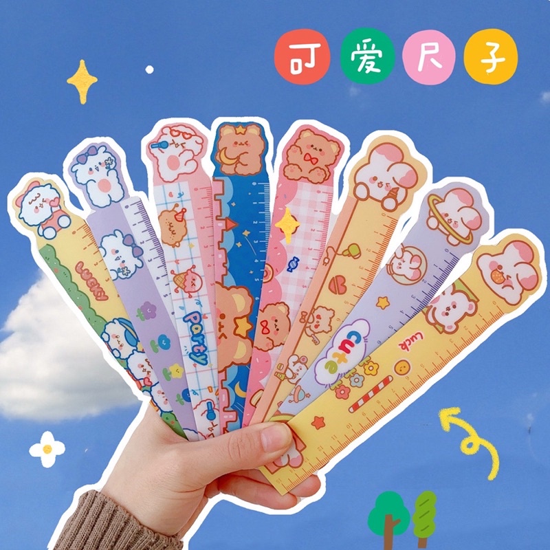 

Penggaris Ruler Magnet Mini Cute Cartoon Import Motif Beruang Kelinci Perlengkapan Alat Tulis Aesthetic Lucu