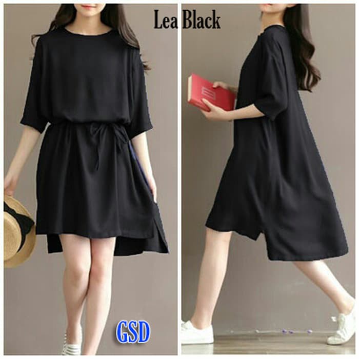 lea black/baju terusan/terusan wanita/dress wanita/dress cewek/dress