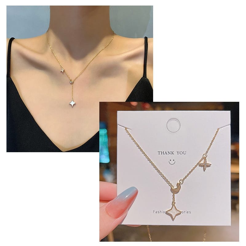 Kalung KL90 Stainless Steel / Titanium Made in Korea Premium Fashion Wanita Kalung unik Lucu Keren /Deluna/BS