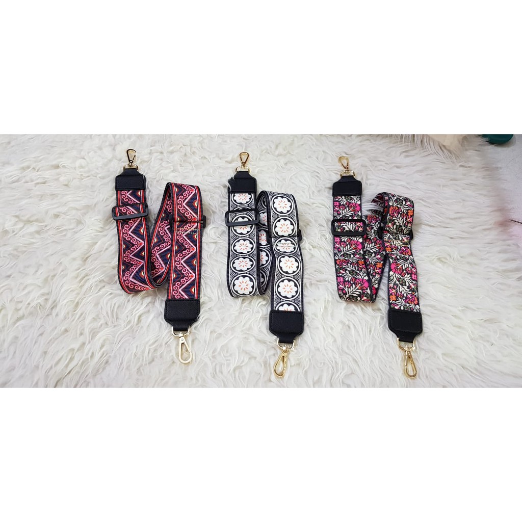 Bagstrap canvas adjustable Motif tali tas panjang selempang strap tas 90 135 cm