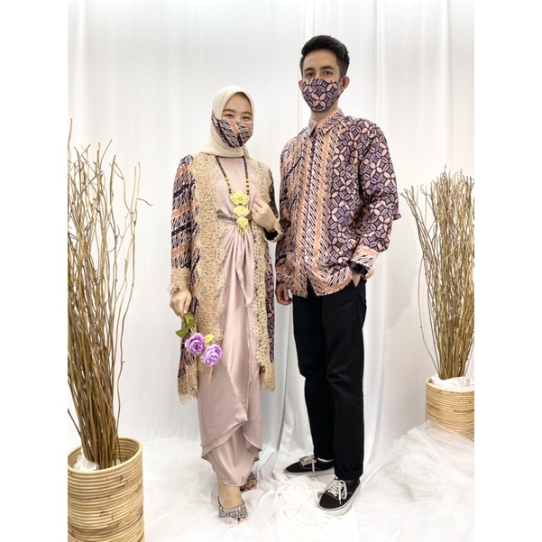 SETELAN PAKAIAN ATASAN OUTER DRESS WANITA SARIMBIT KEMEJA BATIK LAKI LAKI VISCOSE BAJU BATIK COUPLE 