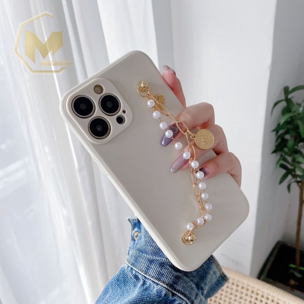 SOFTCASE MACARON RANTAI MUTIARA CHAIN GRIP SAMSUNG A01 M01 A03 CORE A02S M02S A025 F025 A03S MA2864