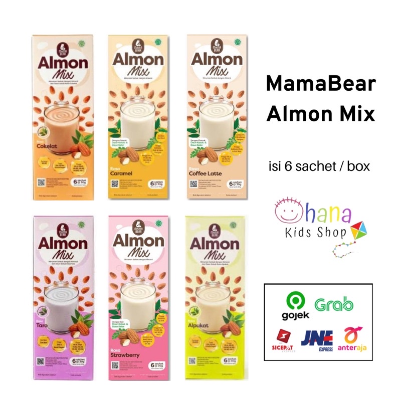 Jual Mama Bear Almon Mix 1 Box 6 Sachet Coklat Caramelcoffeestrawberryalpukattaro Susu 0040