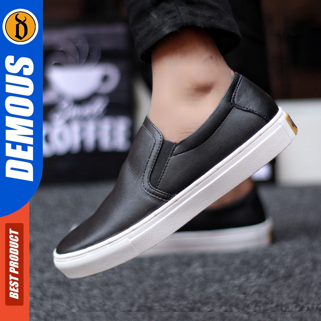 DEMOUS Morli - Sepatu Casual Pria Slip On Kulit Asli